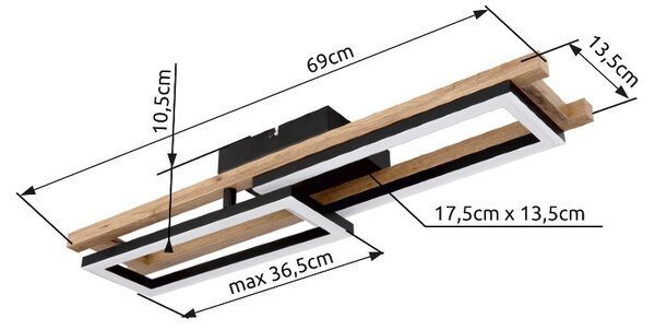 Globo 67266D LED přisazené stropní svítidlo Illa 1x20W | 850lm | 3000K - opál, hnědá, černá