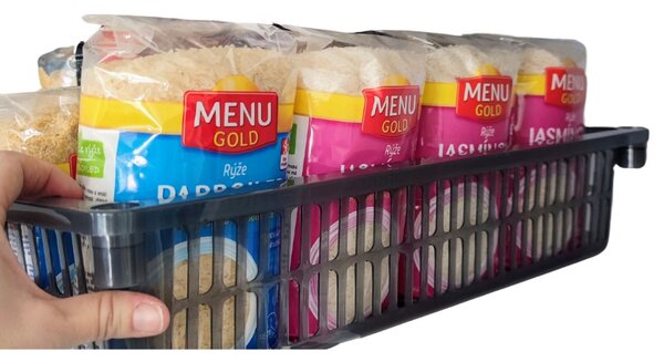 Usporadejto.cz Úložný koš, box a organizér extra hluboký 50cm x 20cm INVA, šedý