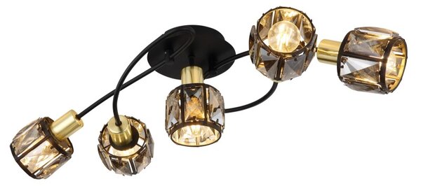 Globo 54357-5B přisazené stropní svítidlo Idniana 5x40W | E14 - černá, zlatá
