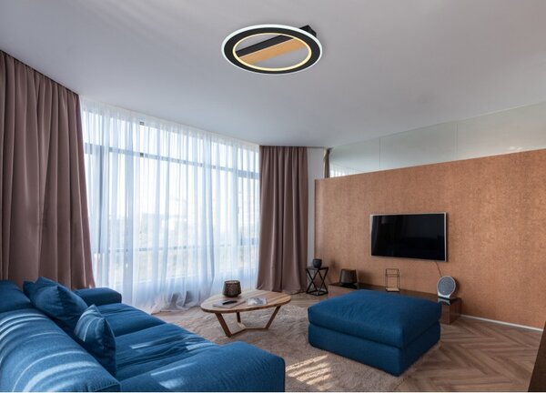 Globo 67268-30 LED přisazené stropní svítidlo Mattia 1x30W | 1781lm | 6500K - opál, hnědá, černá