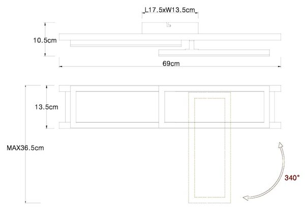 Globo 67266D LED přisazené stropní svítidlo Illa 1x20W | 850lm | 3000K - opál, hnědá, černá