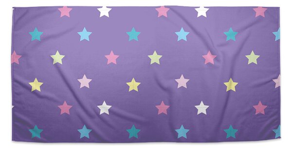 Sablio Ručník Hvězdy na fialové - 30x50 cm