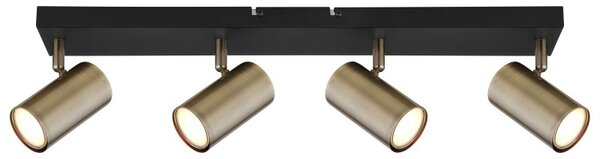 Globo 57911-4M přisazené stropní bodové svítidlo Robby 4x35W | GU10 - černá, mosaz
