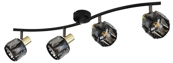 Globo 54357-4B přisazené stropní bodové svítidlo Indiana 4x40W | E14 - černá, zlatá