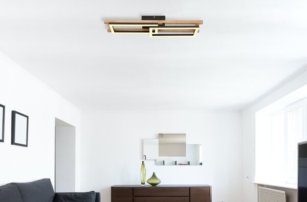 Globo 67266D LED přisazené stropní svítidlo Illa 1x20W | 850lm | 3000K - opál, hnědá, černá