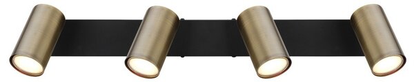 Globo 57911-4M přisazené stropní bodové svítidlo Robby 4x35W | GU10 - černá, mosaz