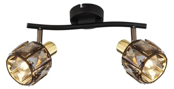 Globo 54357-2B přisazené stropní bodové svítidlo Indiana 2x40W | E14 - černá, zlatá