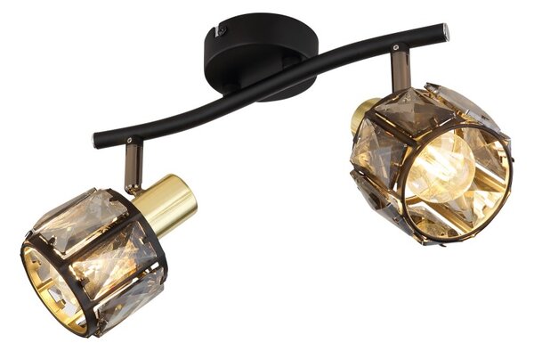 Globo 54357-2B přisazené stropní bodové svítidlo Indiana 2x40W | E14 - černá, zlatá