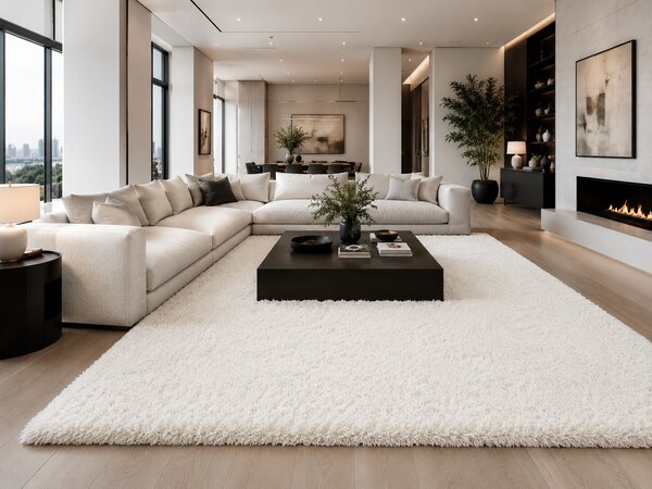 Ayyildiz, Kusový koberec Life Shaggy 1500 cream, 60x110, bílá, ložnice