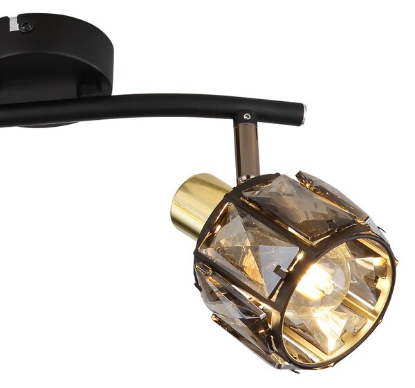 Globo 54357-2B přisazené stropní bodové svítidlo Indiana 2x40W | E14 - černá, zlatá