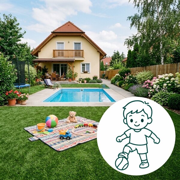 Europe Grass, Umělá tráva Rosalia, na míru, šíře 4m, zelená