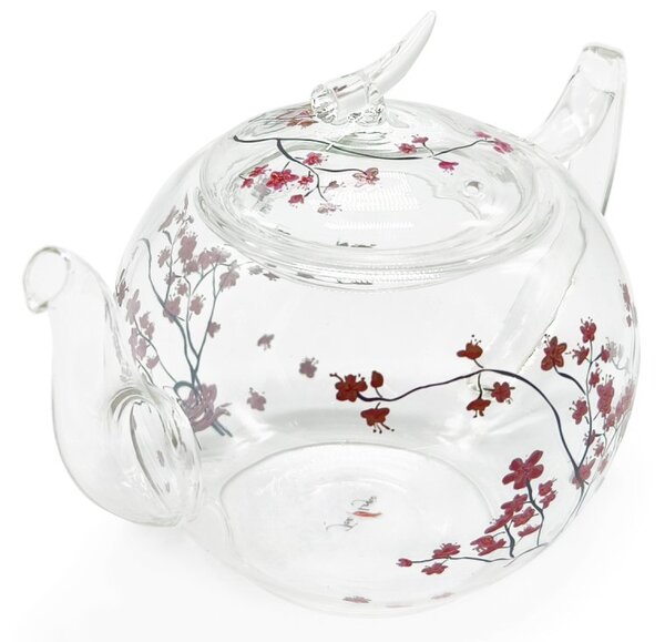 Skleněná čajová konvice Tea Logic Cherry Blossom, 1,2 l, borosilikátové sklo, motiv sakury