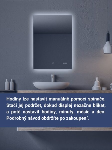 Ambiente Senzor Time LED zrcadlo na chodbu do předsíně nástěnné do koupelny 411-958