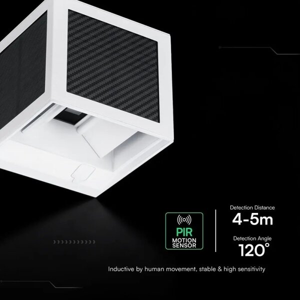 LED Solární nástěnné svít. se sen LED/9W/3,7V 3000/4000/6000K IP65 2600 mAh bílá