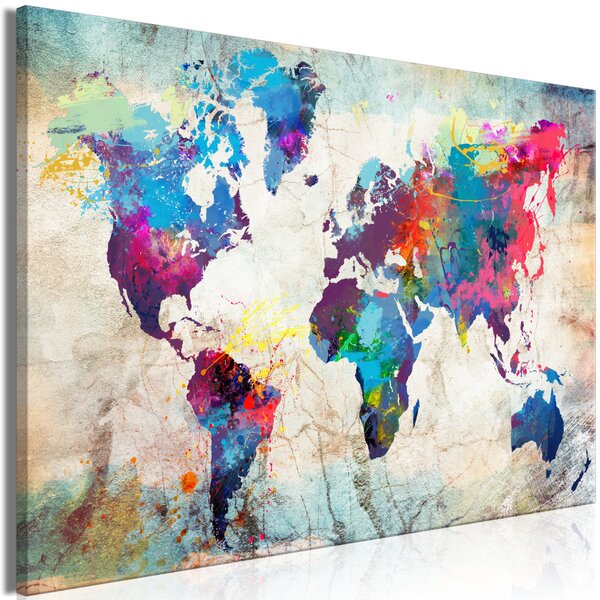 Obraz XXL Mapa světa: Barevné šílenství [velký formát]