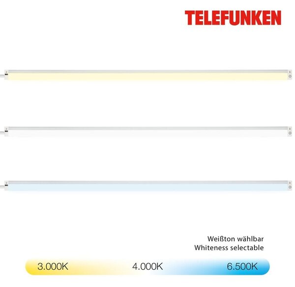 TF 202806TF TELEFUNKEN CCT svítidlo pod skříňku s čidlem, 80 cm, 7 W, 720 lm, bílé - BRILONER