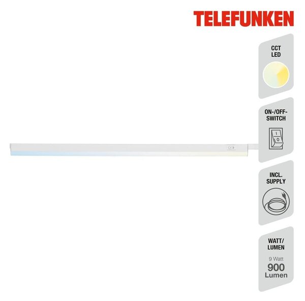 TF 201206TF TELEFUNKEN LED CCT skříňkové svítidlo 58,5 cm 9W 900lm bílé - BRILONER