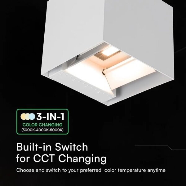 LED Solární nástěnné svít se sen LED/9W/3,7V 3000/4000/5000K IP65 2600mAh bílá