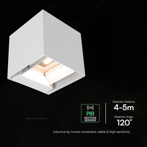 LED Solární nástěnné svít se sen LED/9W/3,7V 3000/4000/5000K IP65 2600mAh bílá