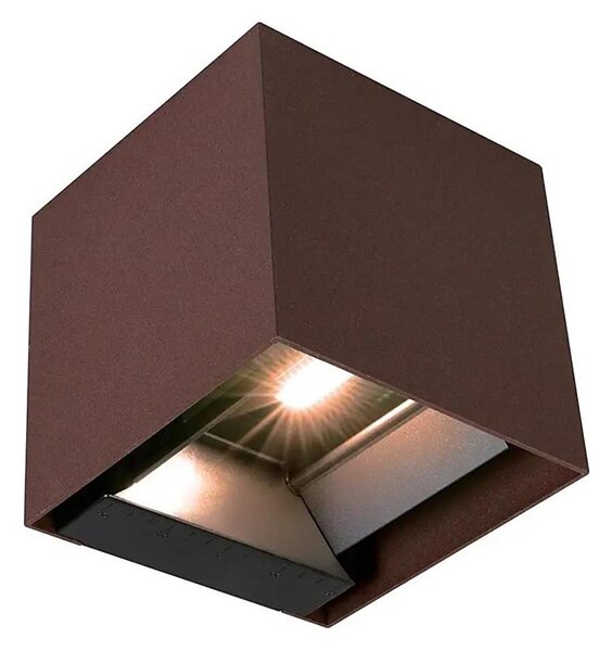 LED Sol nástěnné svítidlo se sen LED/9W/3,7V 3000/4000/5000K IP65 2600 mAh hnědá