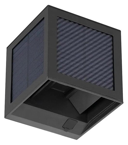 LED Solární nástěnné svít. se sen LED/9W/3,7V 3000/4000/6000K IP65 2600mAh černá