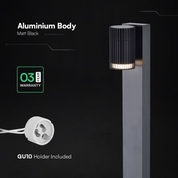 Venkovní lampa 1xGU10/10W/230V IP44 50 cm černá