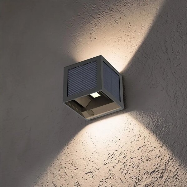 LED Solární nástěnné svít. se sen LED/9W/3,7V 3000/4000/6000K IP65 2600mAh černá