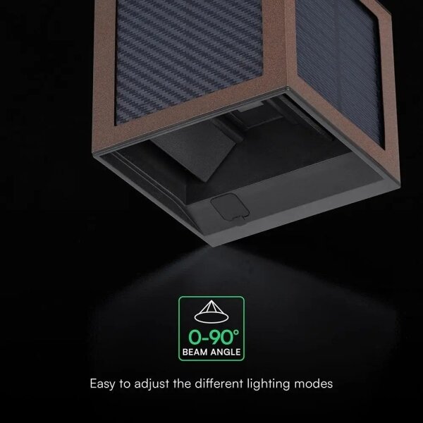 LED Solární nástěnné svít. se sen LED/9W/3,7V 3000/4000/6000K IP65 2600mAh hnědá