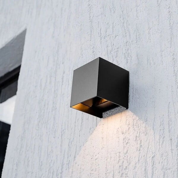 LED Solární nástěnné svít. se sen LED/9W/3,7V 3000/4000/5000K IP65 2600mAh černá