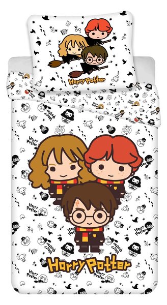 Dětské bavlněné povlečení s pohádkovým motivem z filmu Harry Potter. Rozměr povlečení je 140x200, 70x90 cm