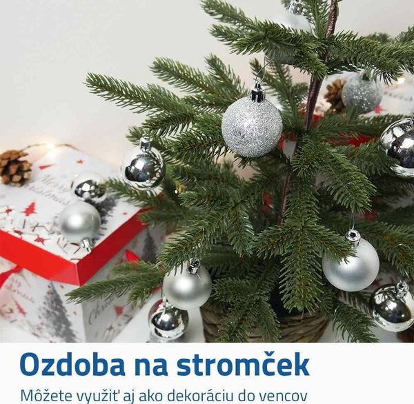 Sada vánočních ozdob 24 ks - stříbrné