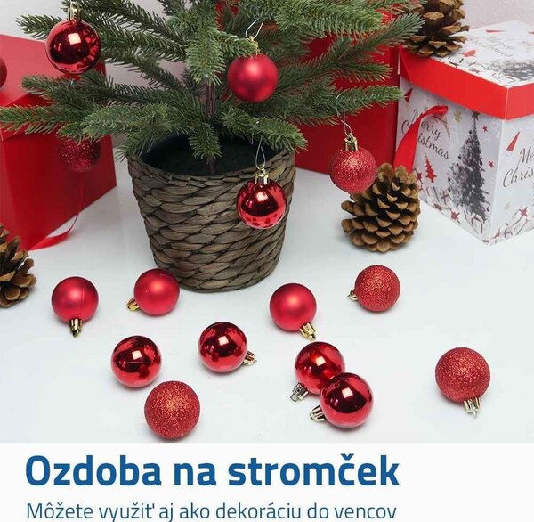 Sada vánočních ozdob 24 ks - stříbrné