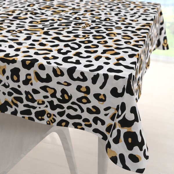 Biante Bavlněný čtvercový ubrus Sandra SA-409 Leopardí vzor na bílém 50x50 cm