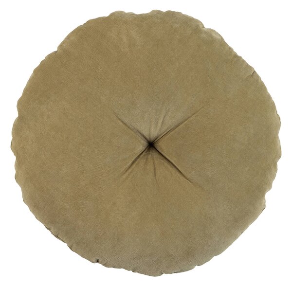 Kulatý polštář lona Ø 45 cm sametový kávový