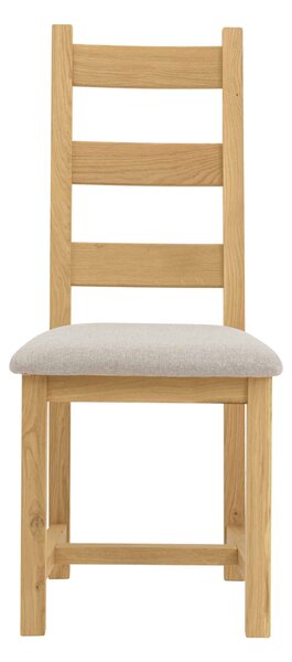 Dubová židle Ladder Back béžová látka