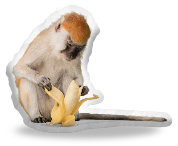 Sablio 3D polštář ve tvaru Opice s banánem