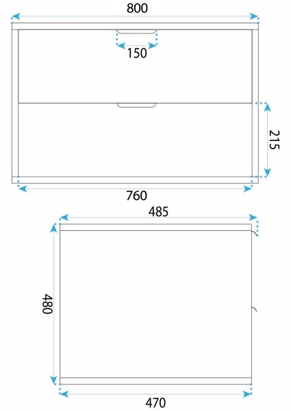 REA-M0409 - Závěsná koupelnová skříňka pod umyvadlo MONO 80x48,5 cm béžová