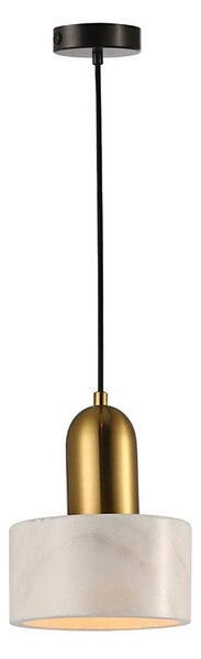 Lustr na lanku MARBLE 1xE27/60W/230V zlatá/bílá/dekor mramoru