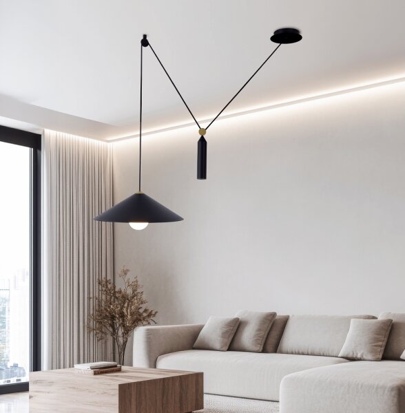 Lustr na lanku ALTO 1xE27/60W/230V černá