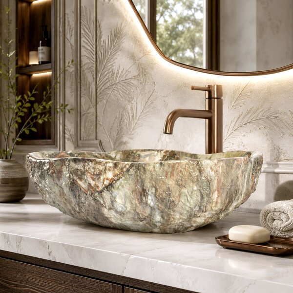 Rea Isla Canyon, umyvadlo na desku 490x370x140 mm, imitace kamene, REA-U7884