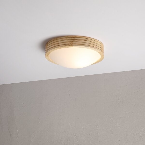 Stropní svítidlo NATURAL MODERN SLIM 1xE27/15W/230V pr. 27,5 cm borovice