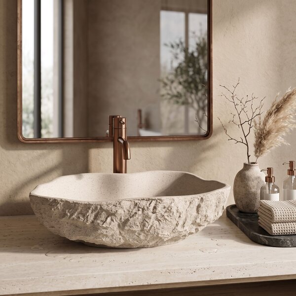 Rea Isla Warm Beige, umyvadlo na desku 490x370x140 mm, béžová, REA-U7882