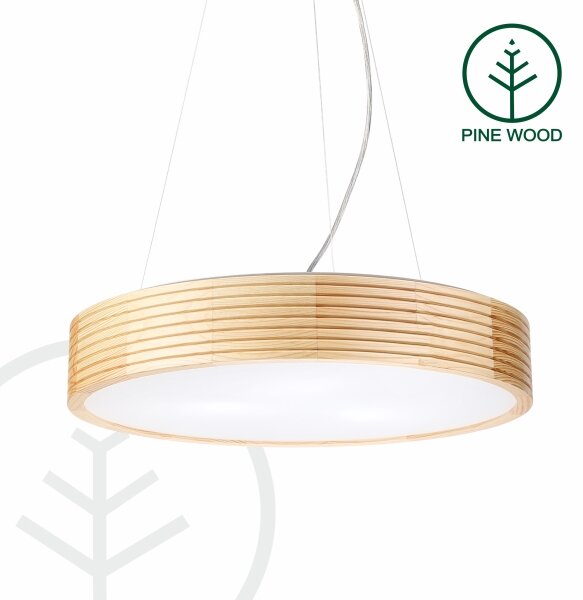 Lustr na lanku NATURAL MODERN 3xE27/15W/230V pr. 47,5 cm borovice
