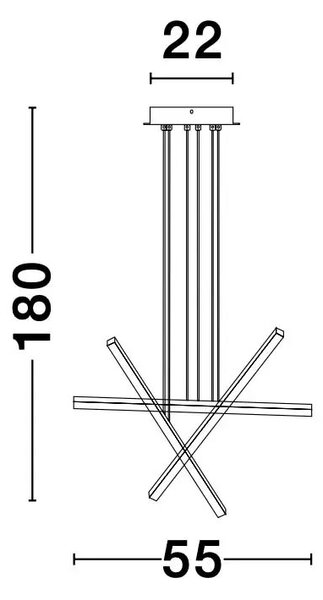 LED lustr Lior – Černá
