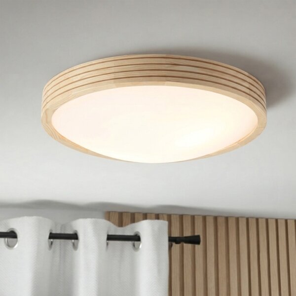 Stropní svítidlo NATURAL MODERN SLIM 2xE27/15W/230V pr. 37,5 cm borovice