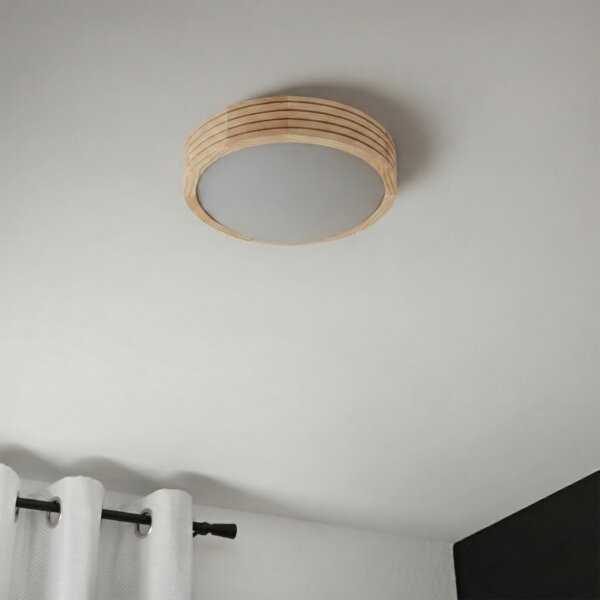 Stropní svítidlo NATURAL MODERN SLIM 1xE27/15W/230V pr. 27,5 cm borovice