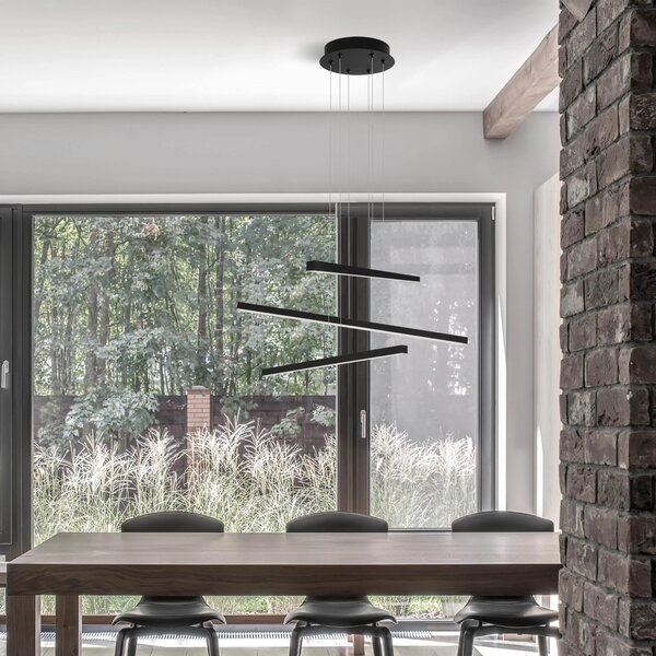 LED lustr Lior – Černá