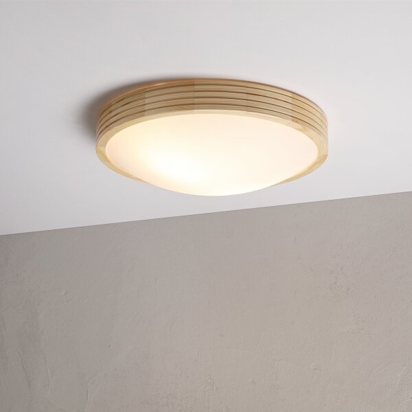 Stropní svítidlo NATURAL MODERN SLIM 2xE27/15W/230V pr. 37,5 cm borovice