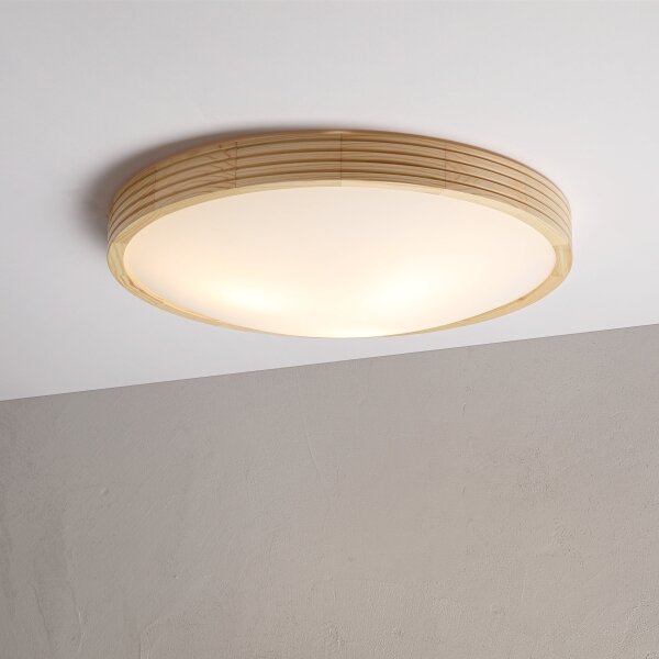 Stropní svítidlo NATURAL MODERN SLIM 3xE27/15W/230V pr. 47,5 cm borovice