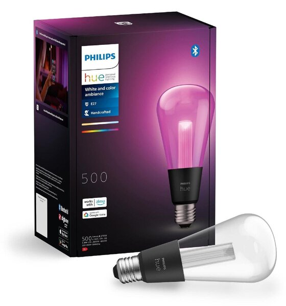 PH 8719514419391 Hue Lightguide LED žárovka E27 ST72 6,8W 500lm 2000-6500K RGB CRI80 IP20, stmívatelná - PHILIPS